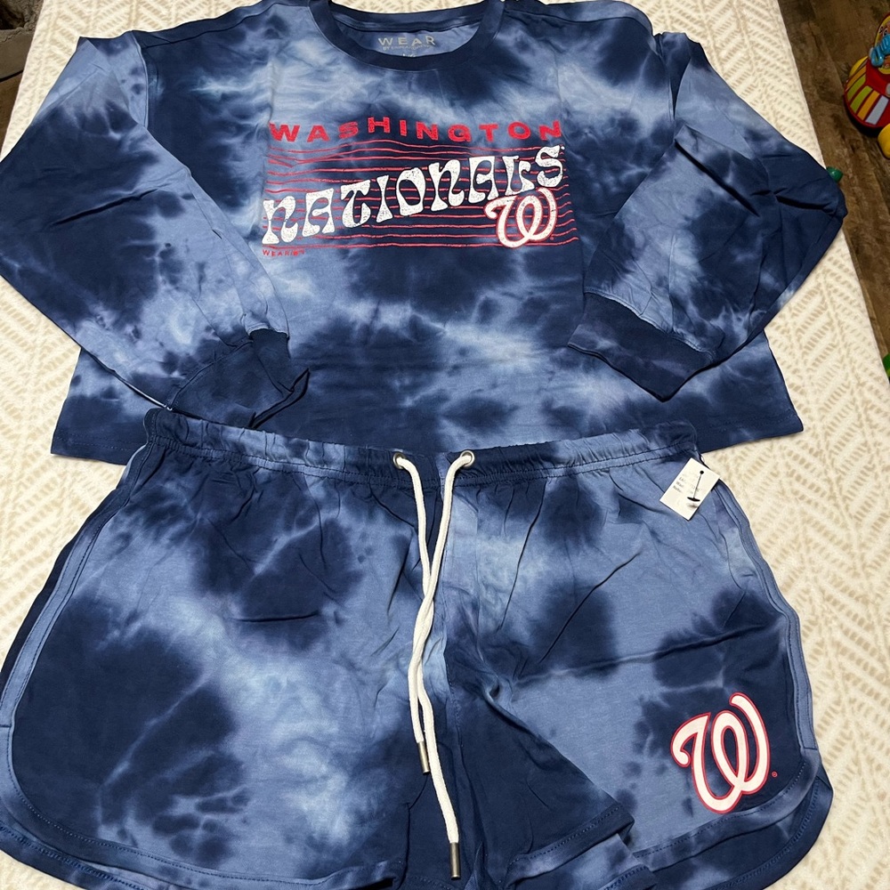 Women's Blue Tie-Dye Sleepwear Set The Washington Capitals
